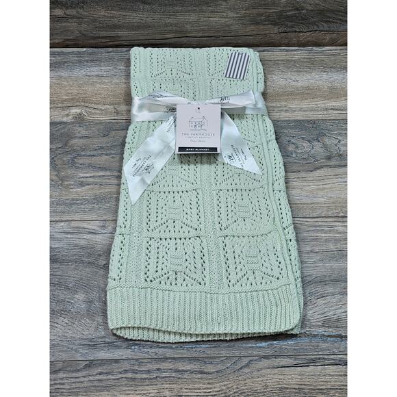 Rachel Ashwell The Farmhouse Knit Baby Blanket Green - Picture 1 of 5